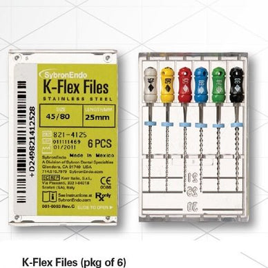 Dental SybronEndo Kerr Endodontics K-Flex Files 21 mm Size 60 6/Box - eLynn Medical