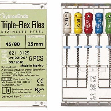 SybronEndo Triple-Flex Files  30mm Size 20 Yellow 6PK 25962 - eLynn Medical