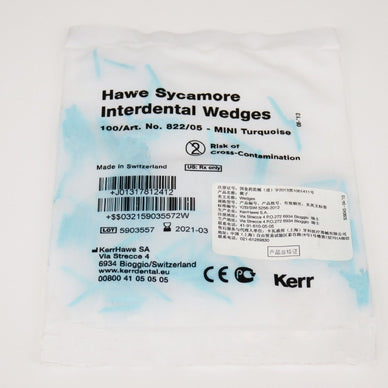 Kerr Hawe Interdental Wedges mini Turquoise Refill Pack Matrix Systems - eLynn Medical