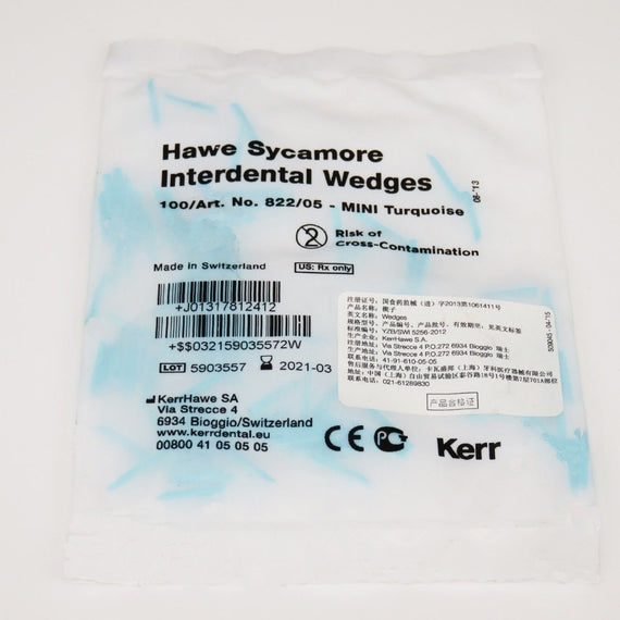 Kerr Hawe Interdental Wedges mini Turquoise Refill Pack Matrix Systems - eLynn Medical