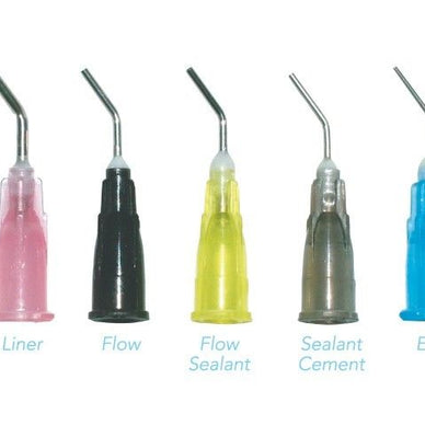 Dental Disposable blunt end pre-bent needle tip 25 Ga., etch, blue 100pcs/pk - eLynn Medical