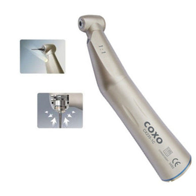 Dental Coxo Fiber Optic Contra Angel Handpiece Single Spray 1:1 Direct Drive - eLynn Medical