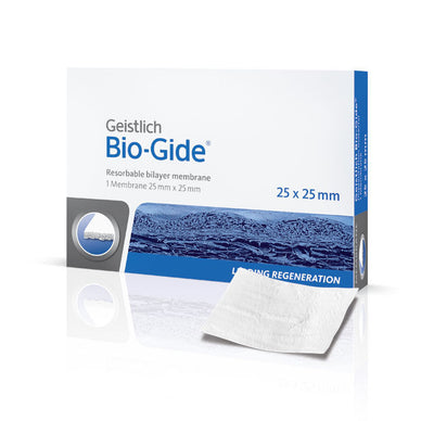 Dental Geistlich Bio-Gide collagen membrane sterile resorbable bilayer 25x25mm - eLynn Medical