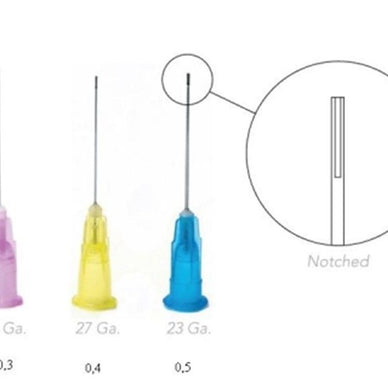 Irrigation Needle Tips 30ga Blue 100/pack  notched purple endo Syringes - eLynn Medical