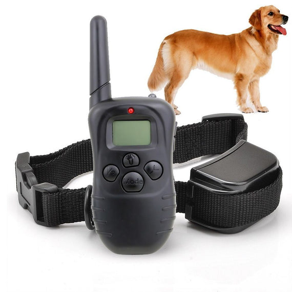 Remote LCD 100LV 300M Electric Shock Vibrate Pet Dog Training Collar Waterproof - eLynn Medical