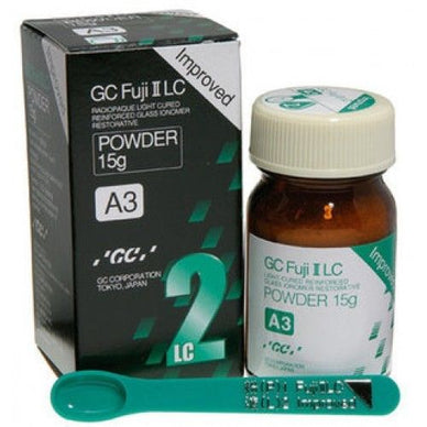 GC Fuji II LC Improved Light Cured Glass Ionomer Cement Powder Bottle 15g - eLynn Medical