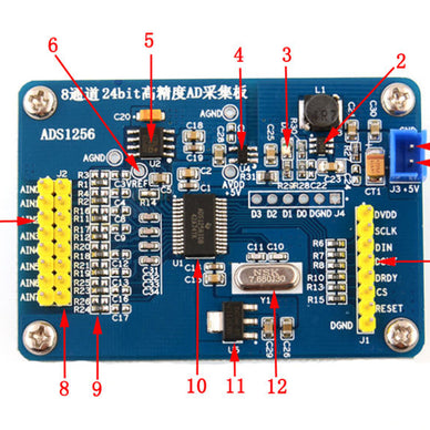 ADS1256 24Bits AD Module Analog to Digital Communication Capture Board Module - eLynn Medical