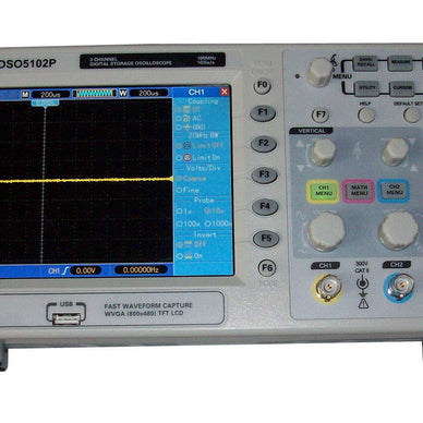 Hantek DSO5102P Digital Oscilloscope 100MHz 2CH 1GSa/s 7" TFT Record length 40K - eLynn Medical