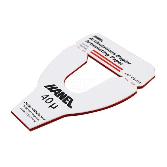 COLTENE Horseshoe Shaped Articulating Paper, Red, 40 micron, Box of 72 sheets - eLynn Medical