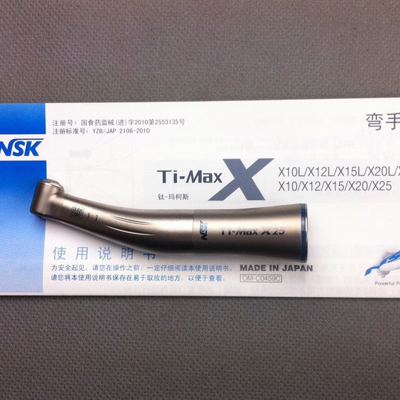 Dental geninue NSK Ti-Max X25 contra angle handpiece Non-Optic Push Button - eLynn Medical