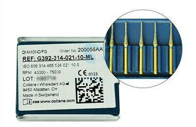 Coltene  Diatech Gold Diamond Burs G392-314-021-10ML - Pack5
