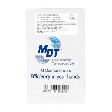 MDT 171-014M/TF-20 FG Flat Cone/Taper head 1.4mm Blue Medium Diamond Bur FG